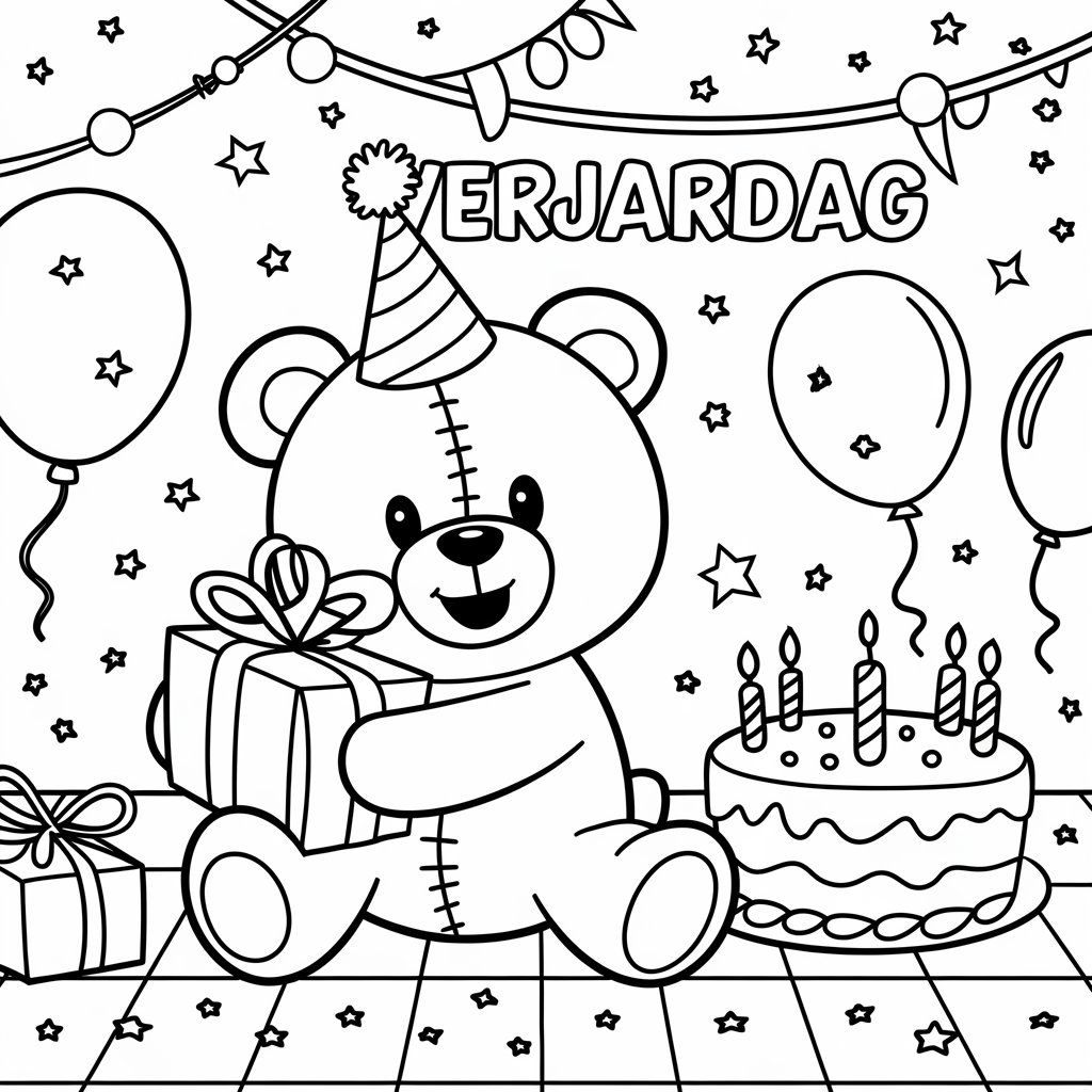 bolo aniversário para colorir