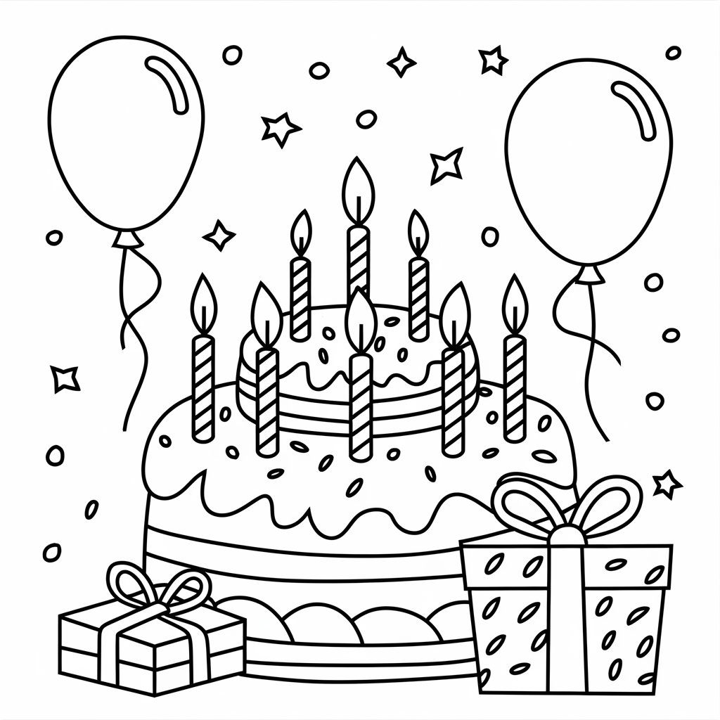 feliz aniversário para imprimir colorido