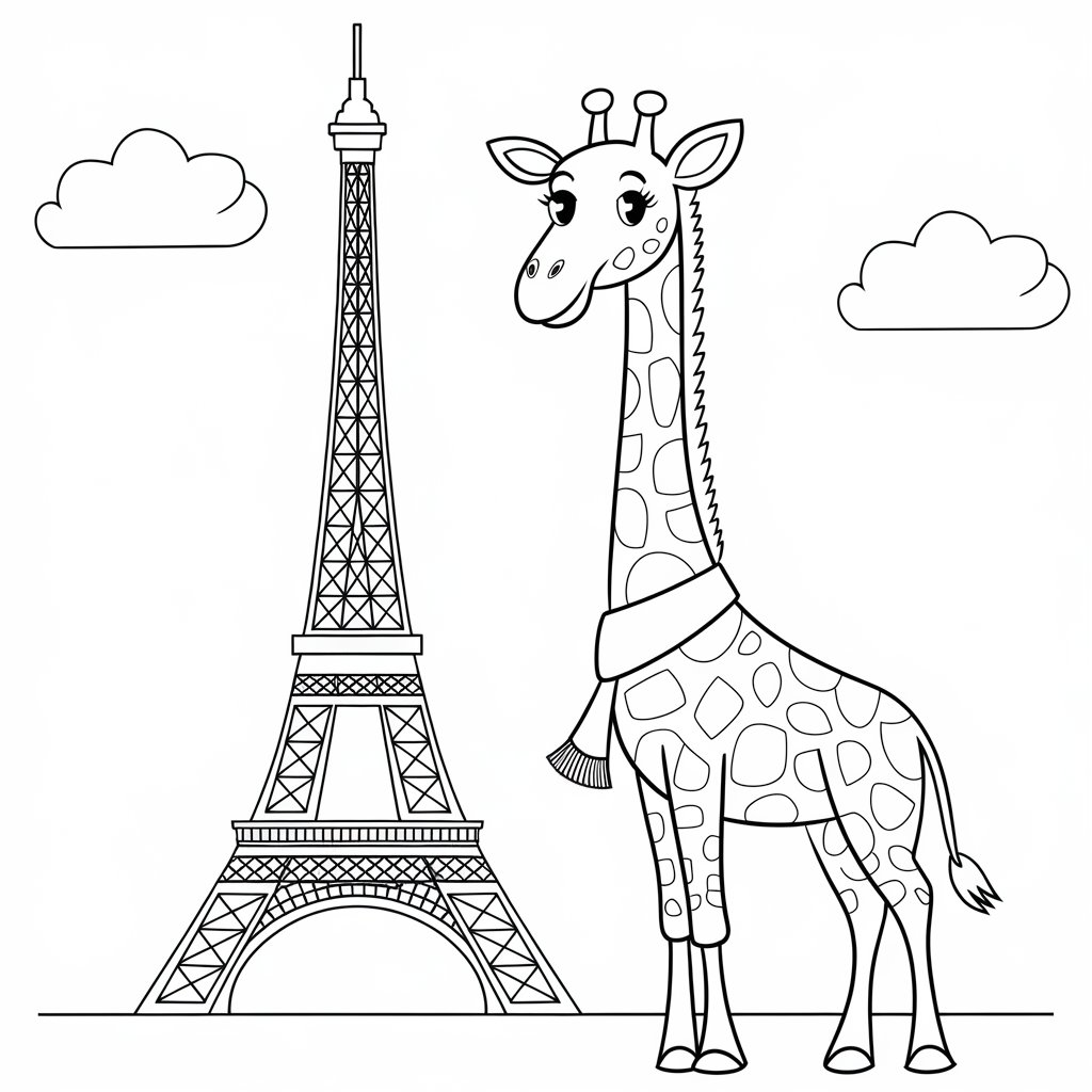 girafa desenho para colorir