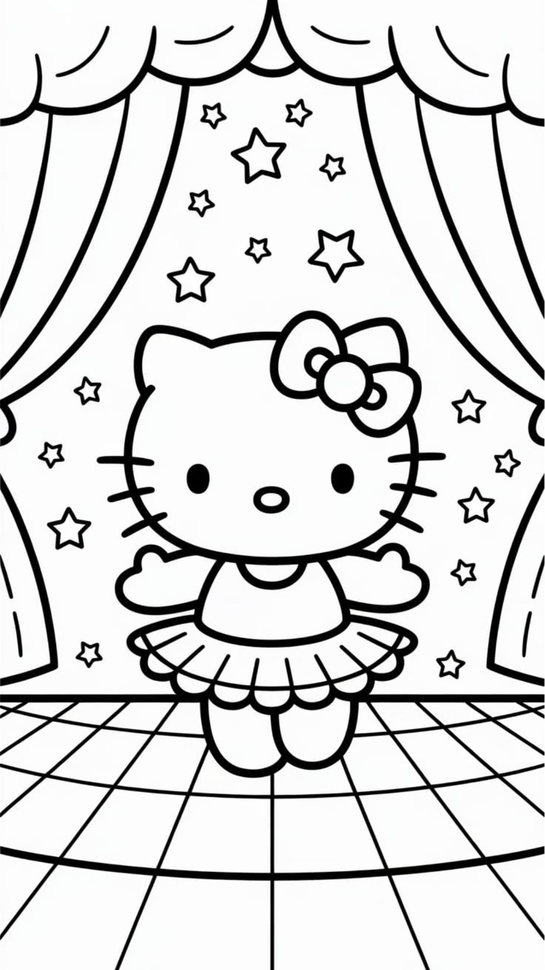 hello kitty sereia para colorir