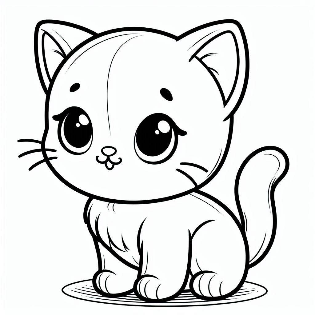 desenho de gatinho fofo para colorir