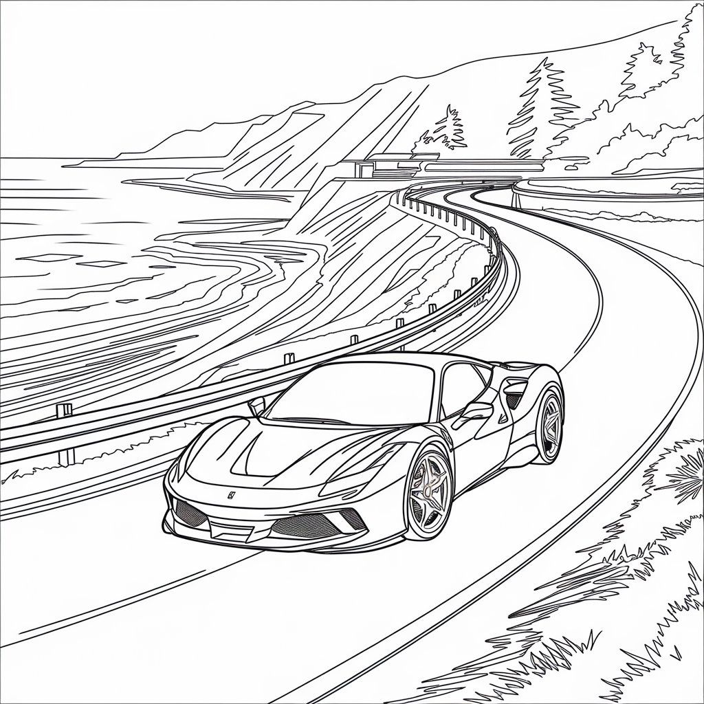 desenhos de ferrari para colorir