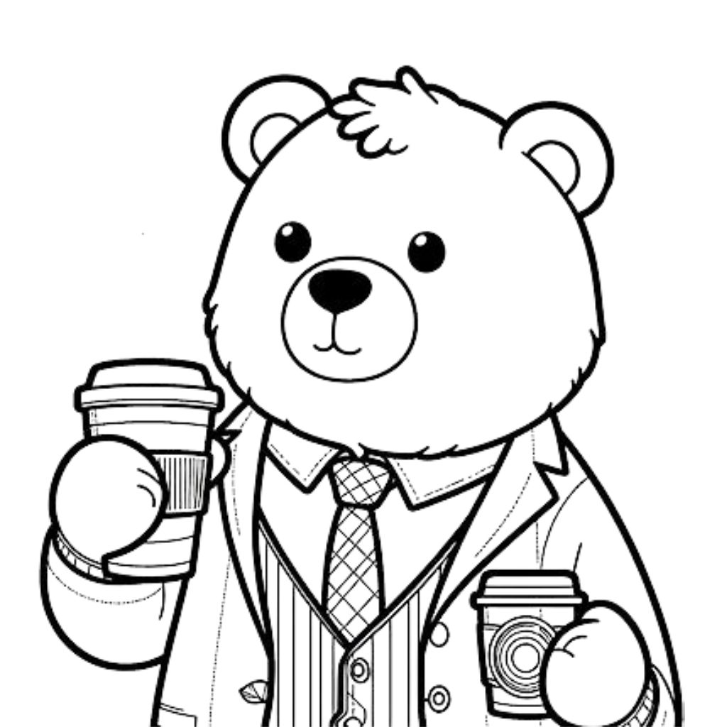 desenho de urso para colorir e imprimir