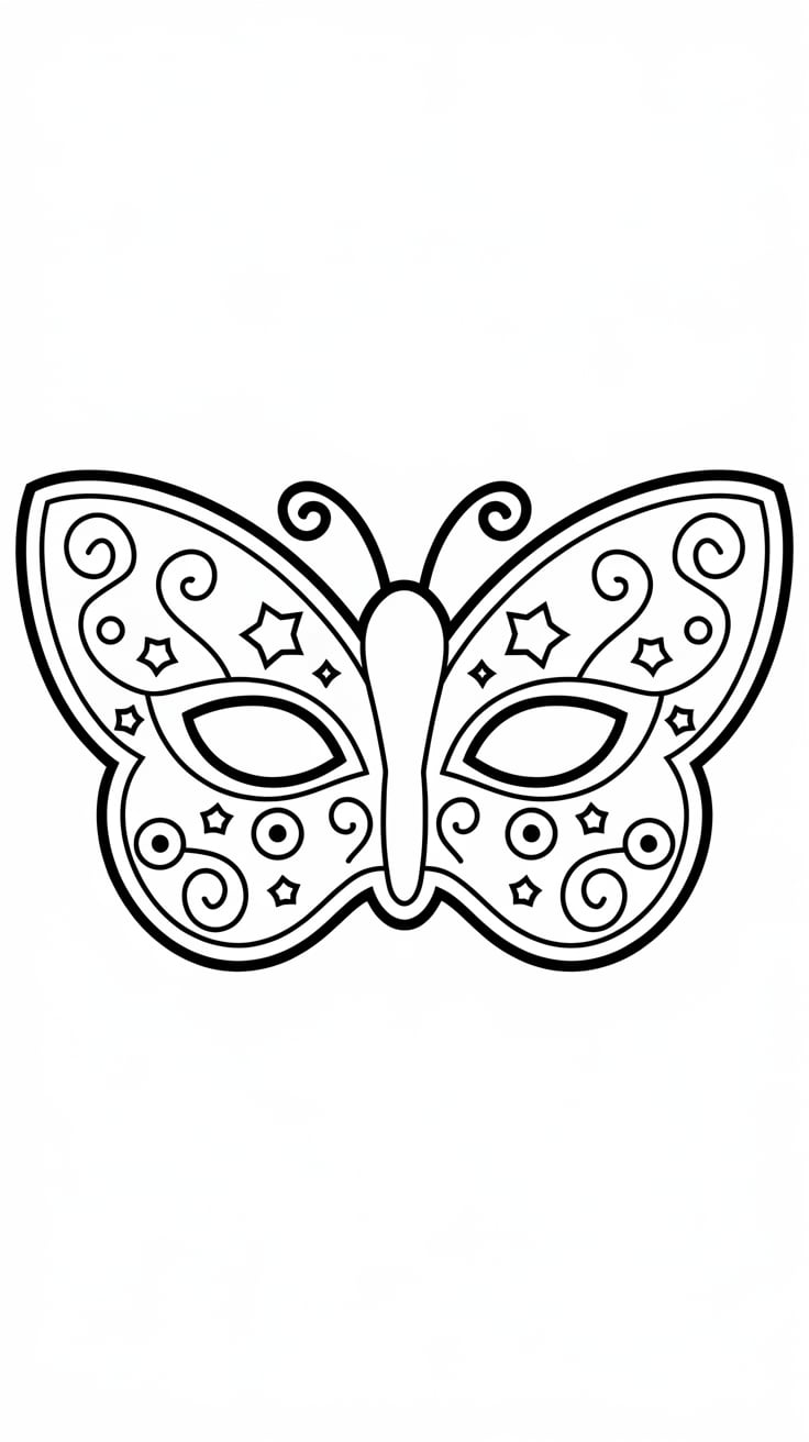 mascara carnaval para colorir