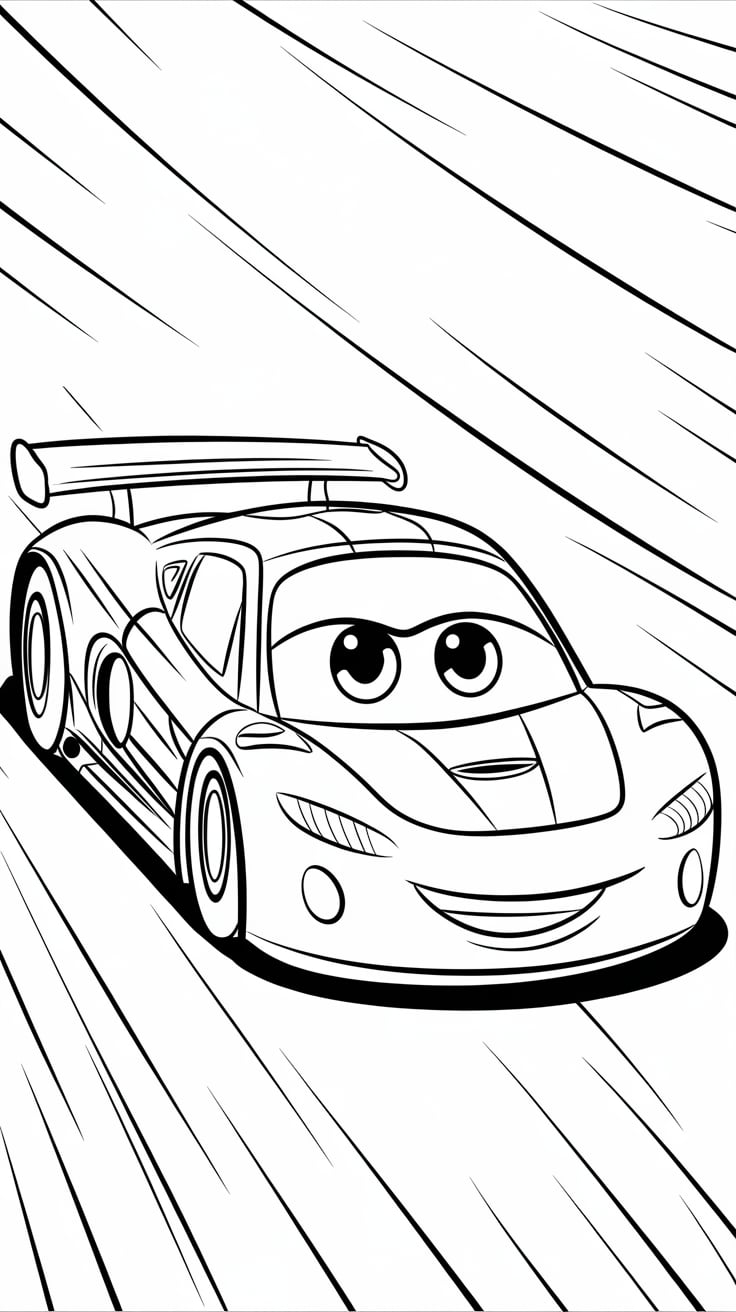 desenhos para colorir e imprimir carro de corrida