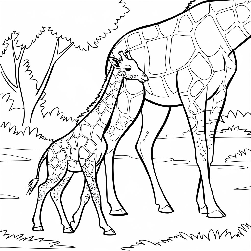 desenhos de girafa para colorir