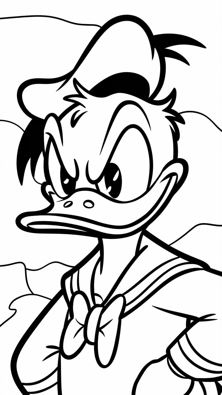 donald duck angry face to color