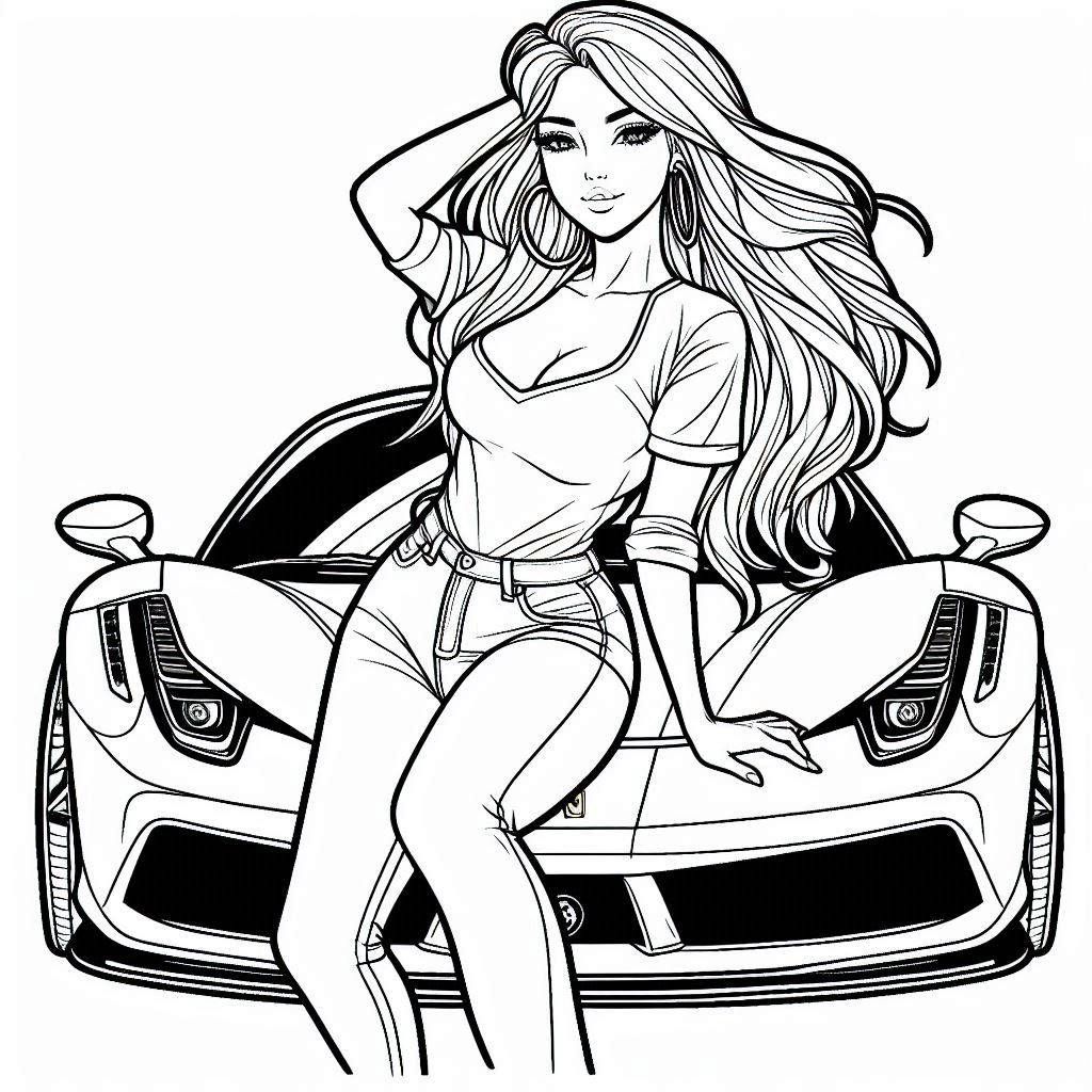 desenho de ferrari para colorir e imprimir