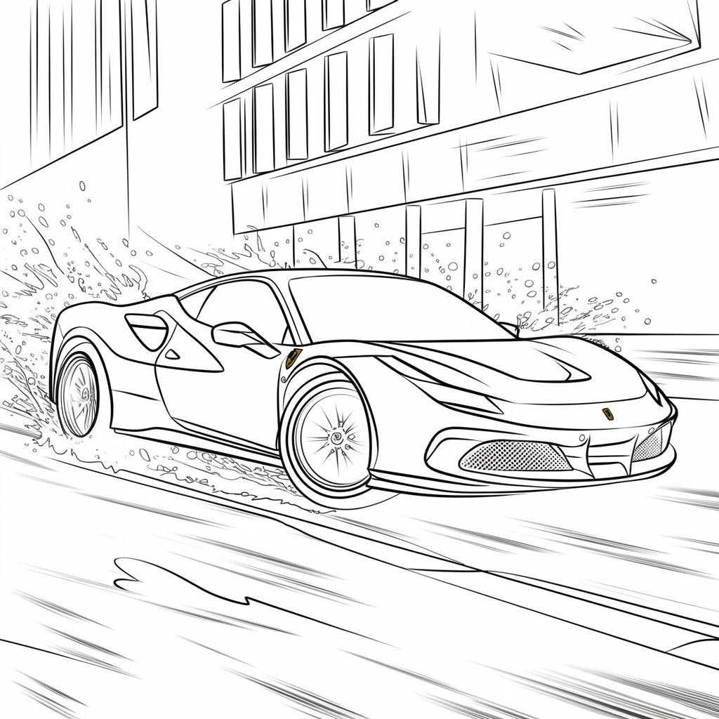 desenho de ferrari para colorir