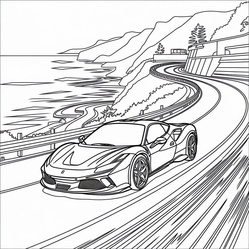 desenhos para colorir ferrari