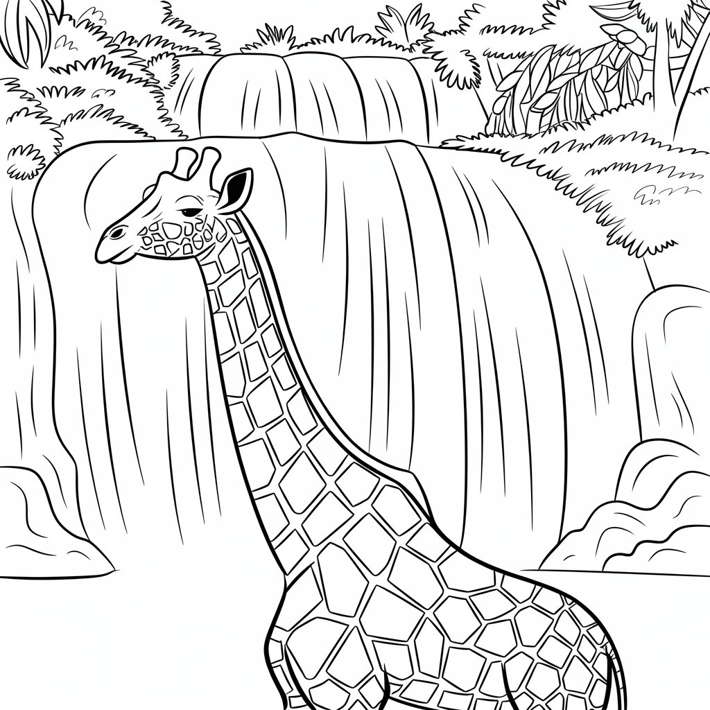 desenho colorido de girafa
