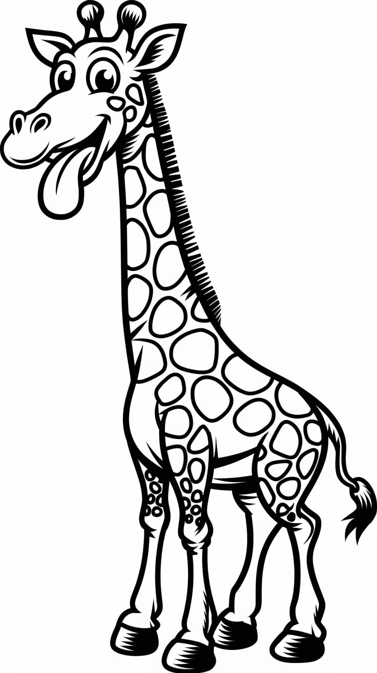 desenho de girafa colorida