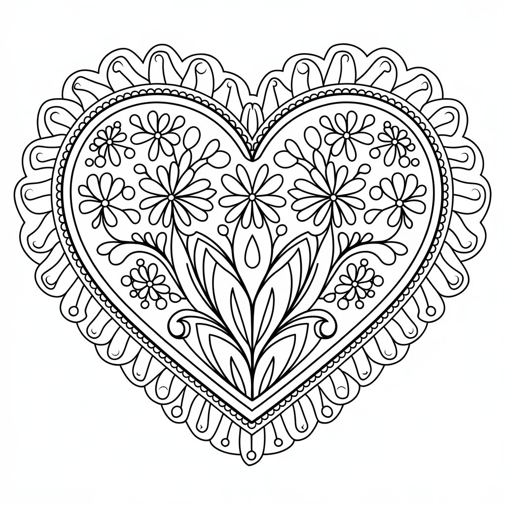 desenho para colorir coração