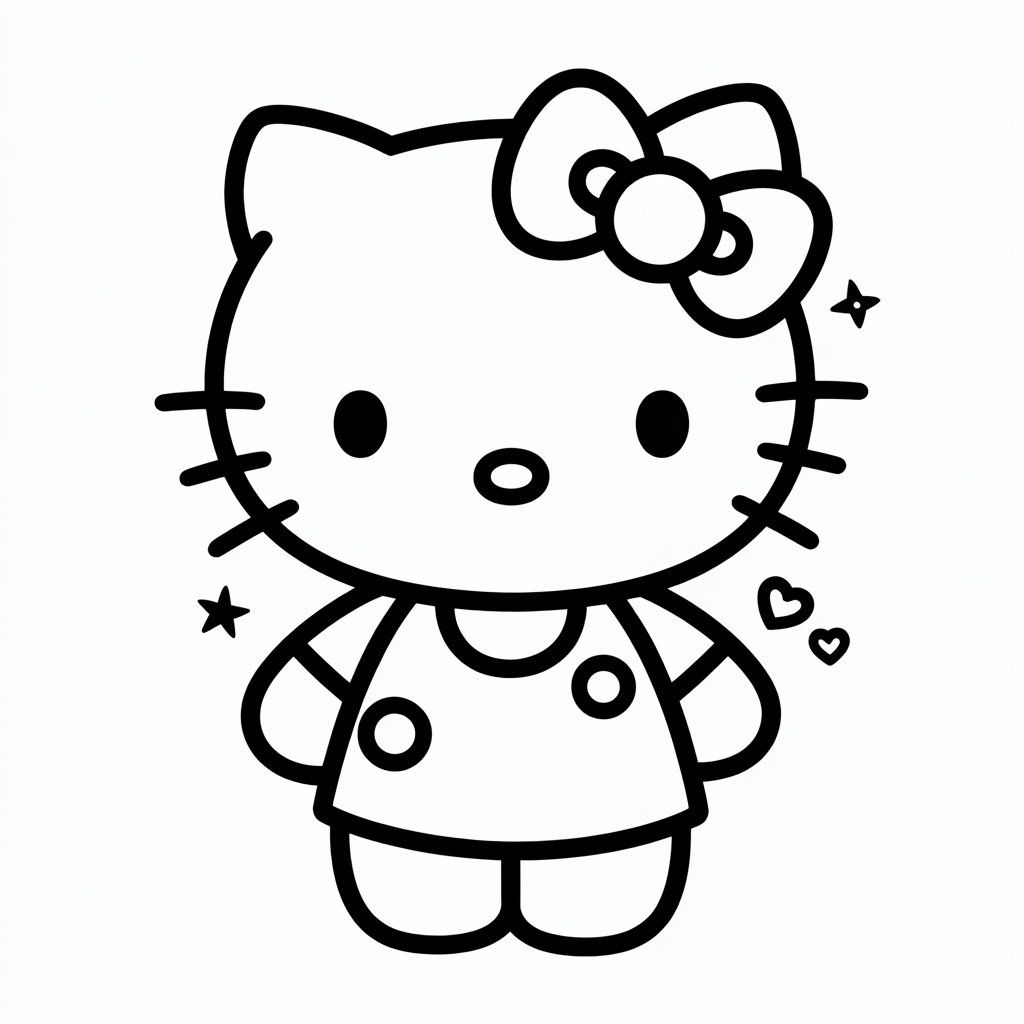 desenho hello kitty para colorir