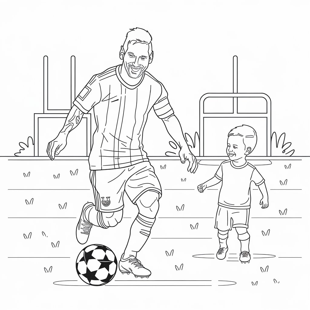 desenho do messi para colorir e imprimir