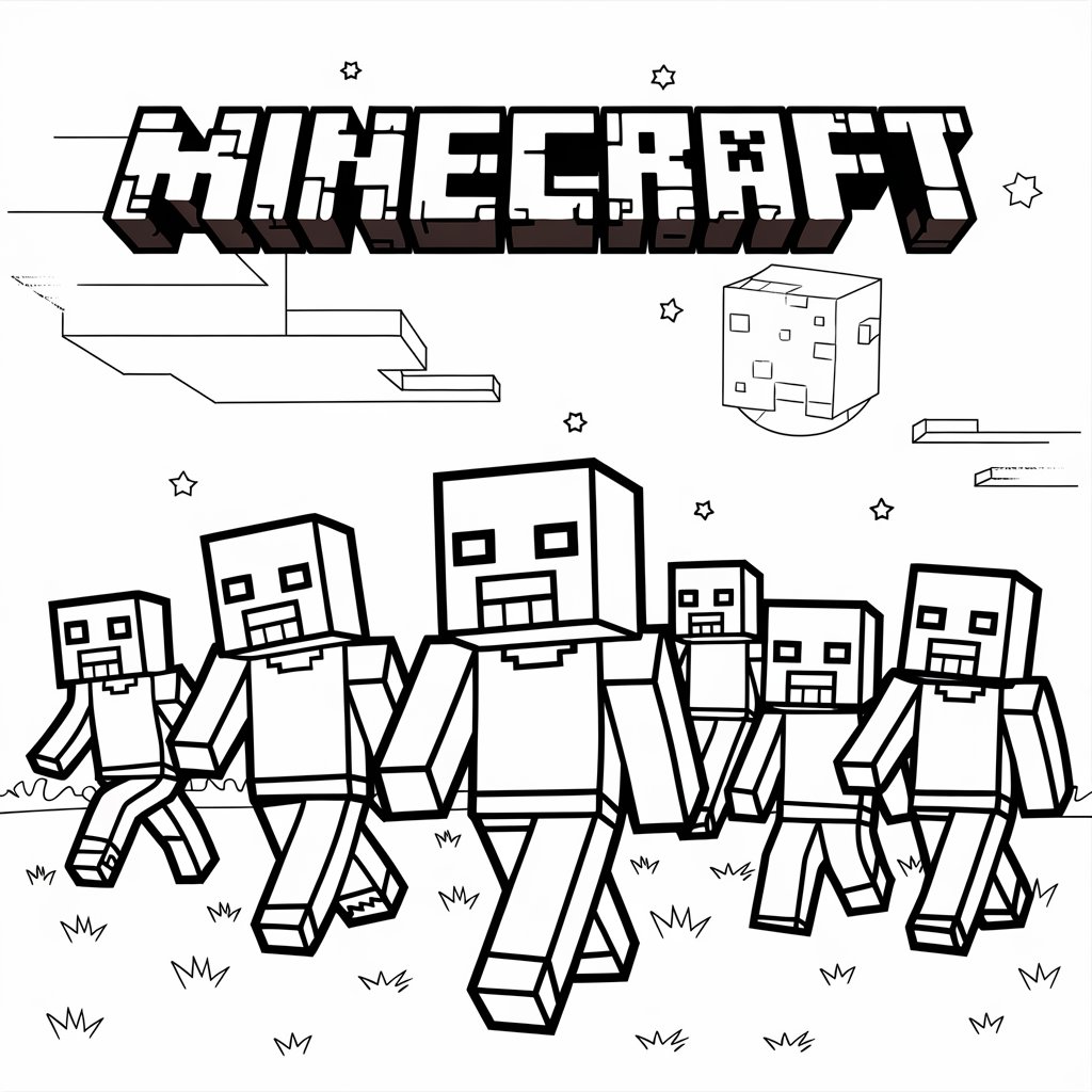 minecraft para imprimir e colorir