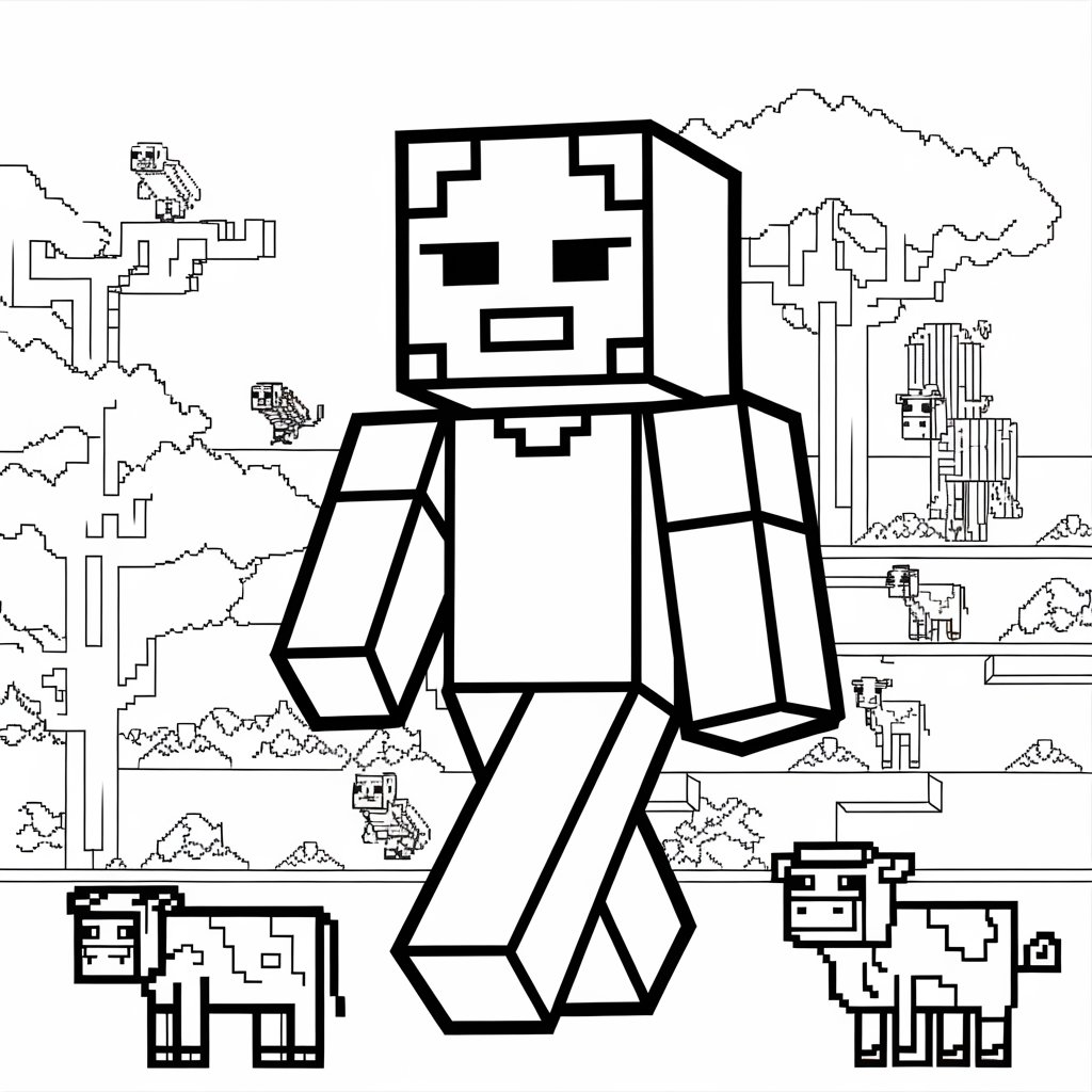 athos minecraft para colorir