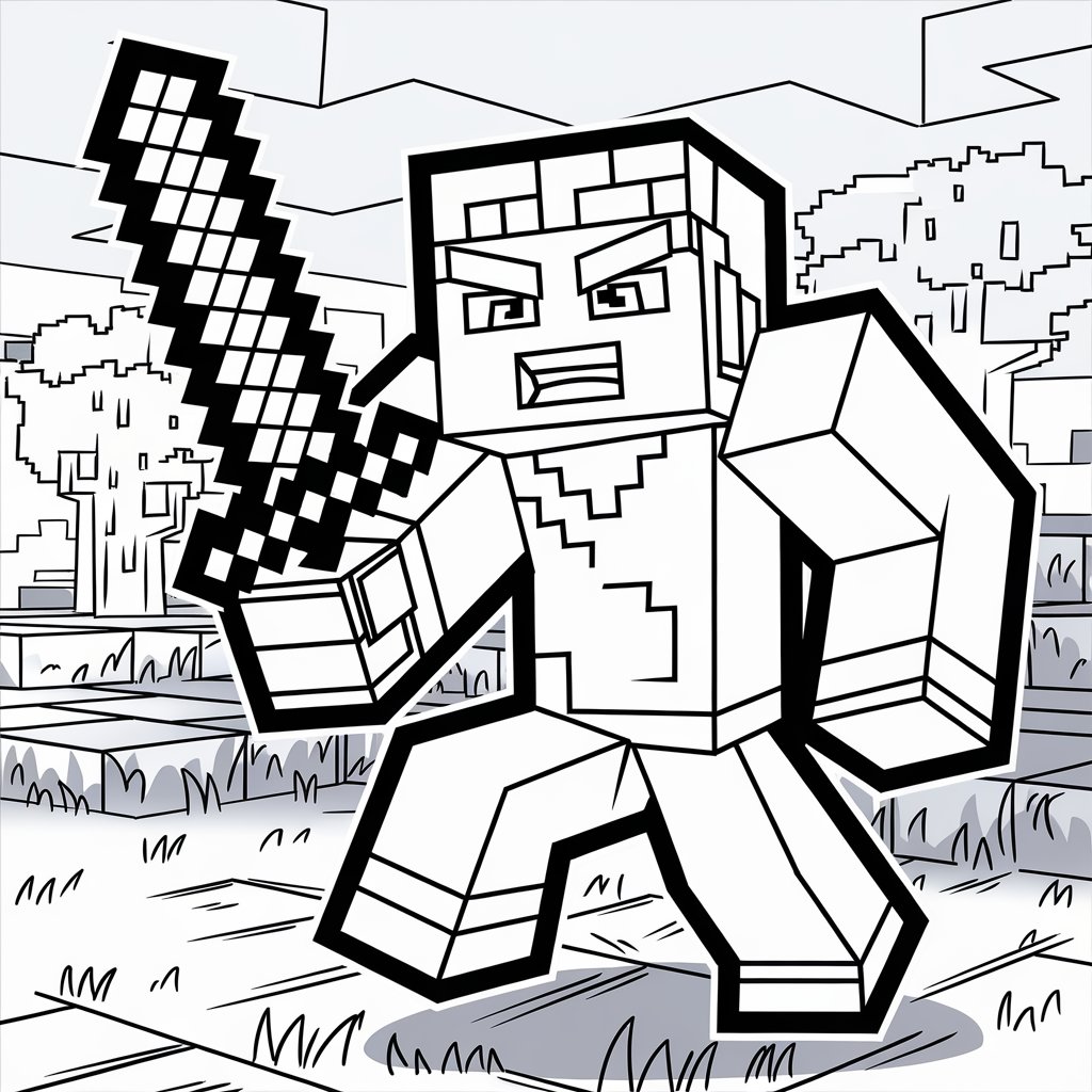 minecraft desenho para colorir