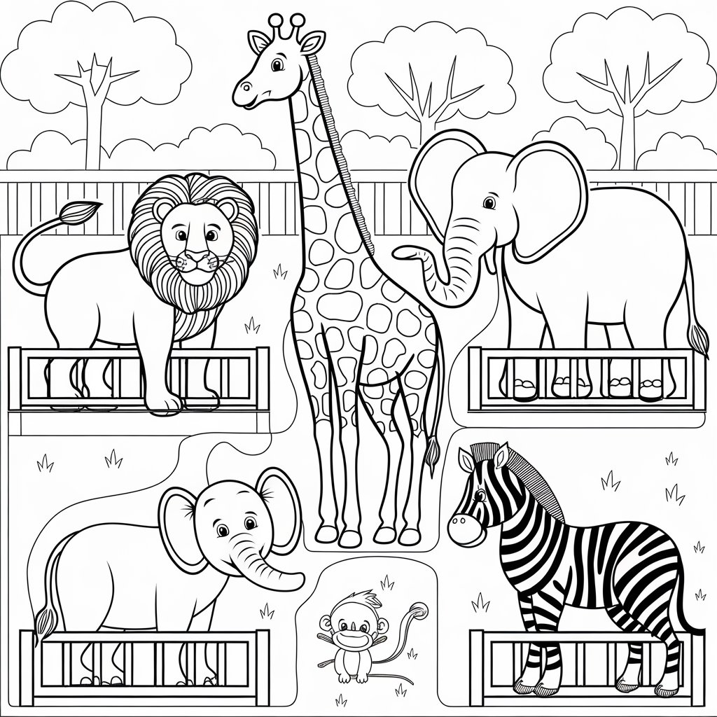 zoológico para colorir