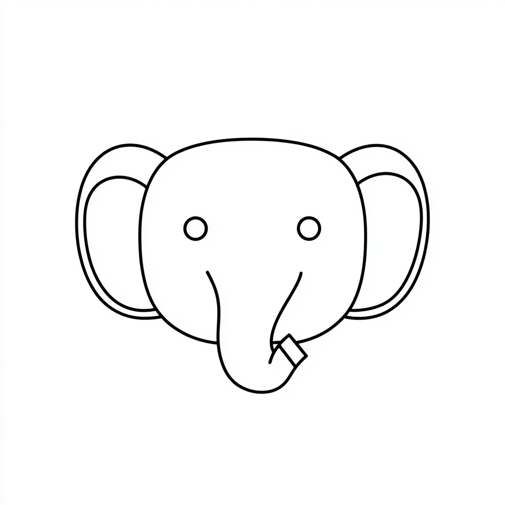 cara de elefante para colorir