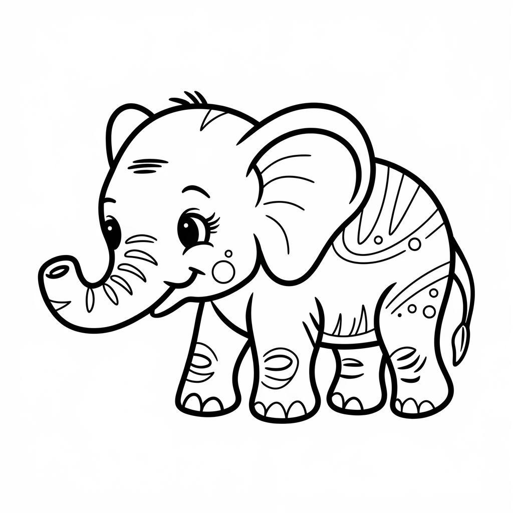 desenho de elefante para colorir e imprimir