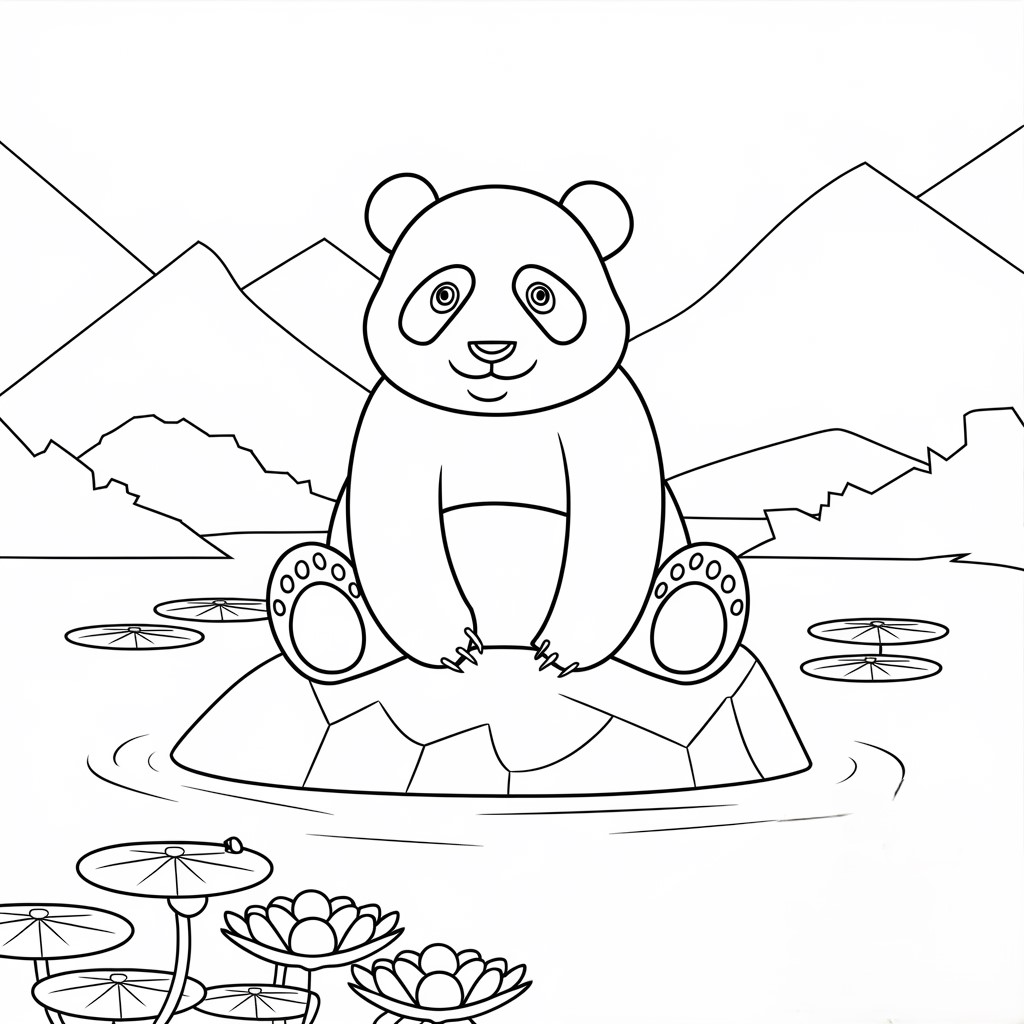 desenho de panda para colorir e imprimir
