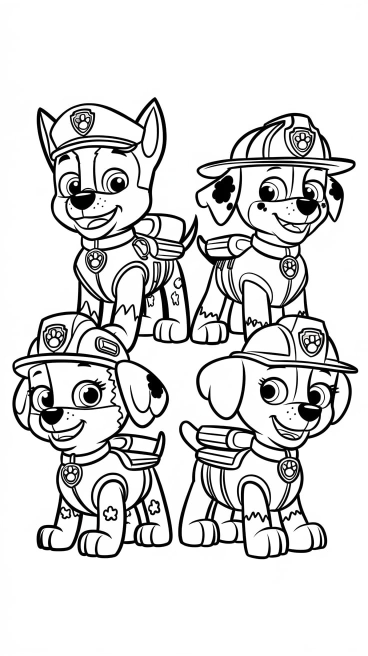 desenho para colorir da patrulha canina