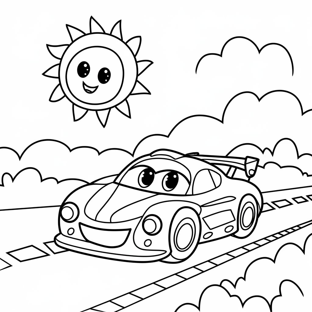 desenhos de carro de corrida para colorir