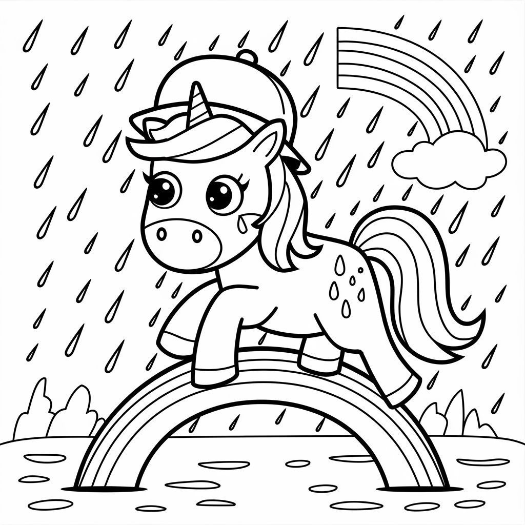 desenhos de unicórnio e arco íris para colorir