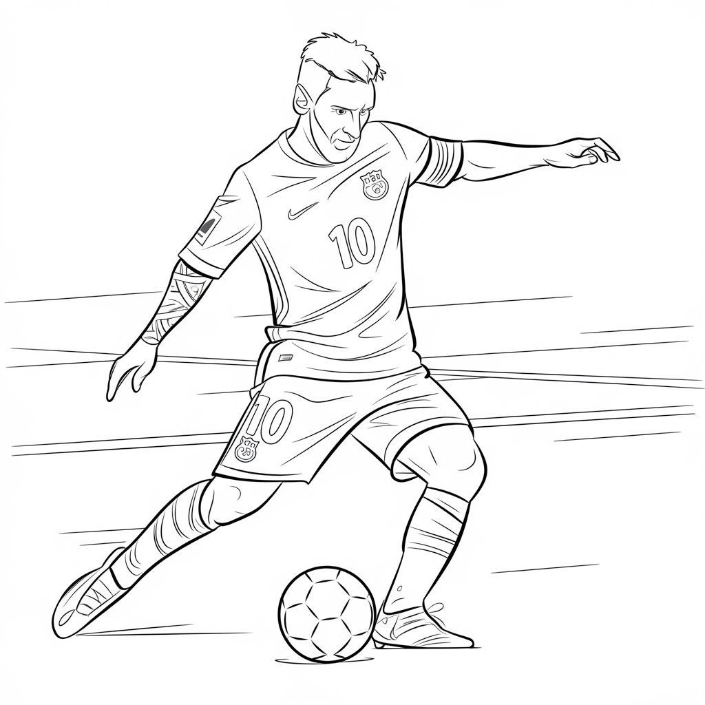 messi desenho para colorir