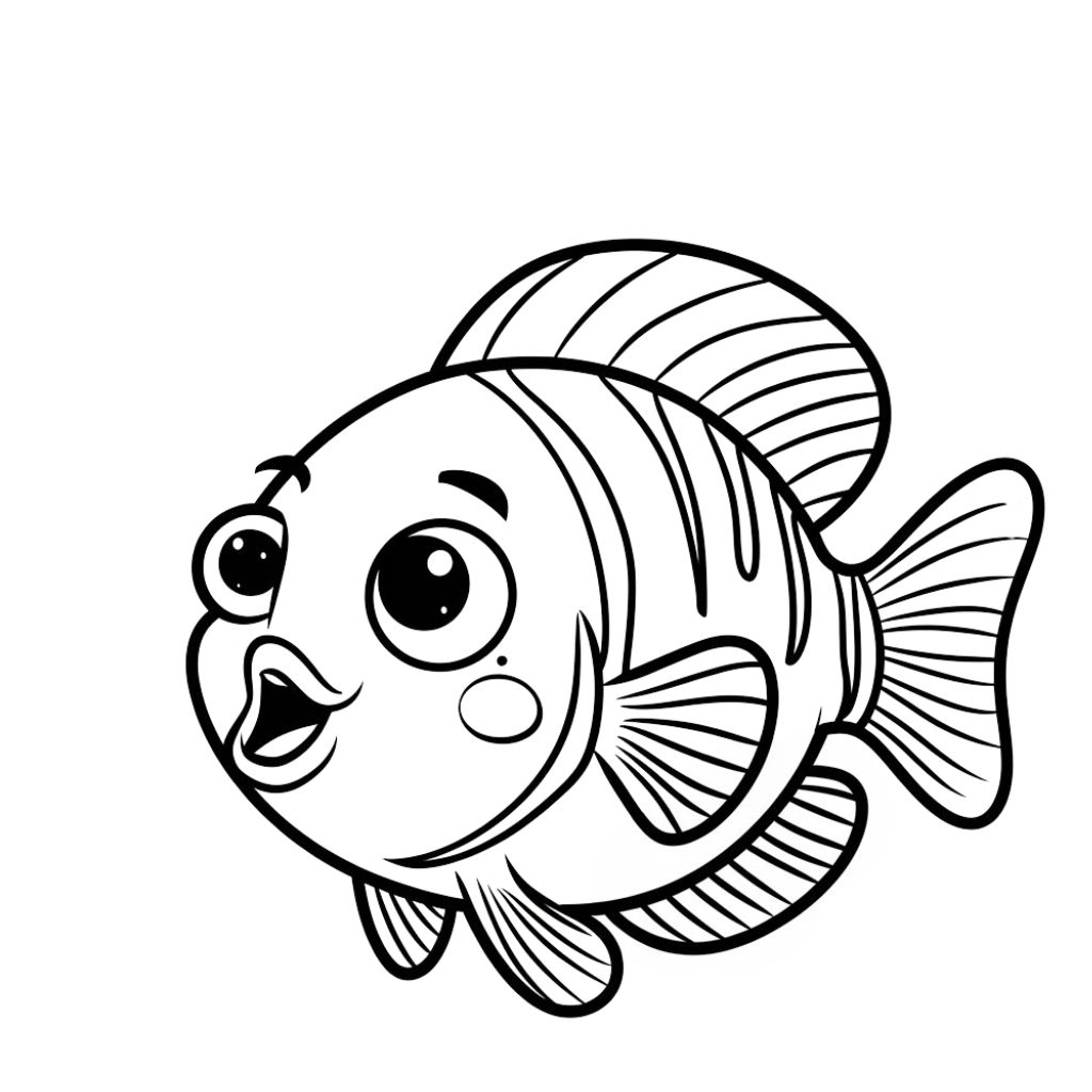 desenho de peixes para colorir e imprimir