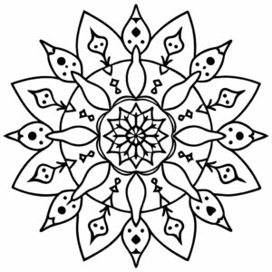 desenho para colorir mandala de flor