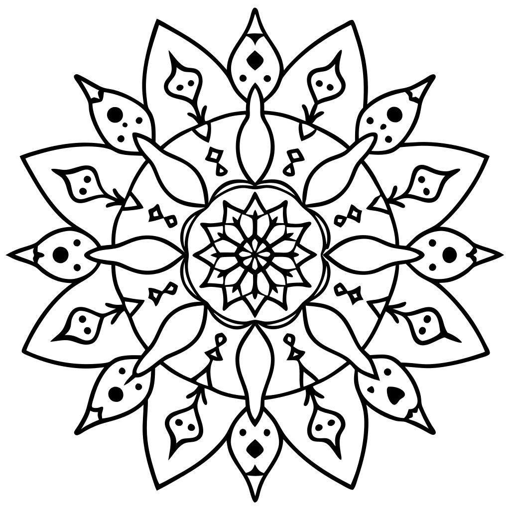 desenho para colorir mandala de flor