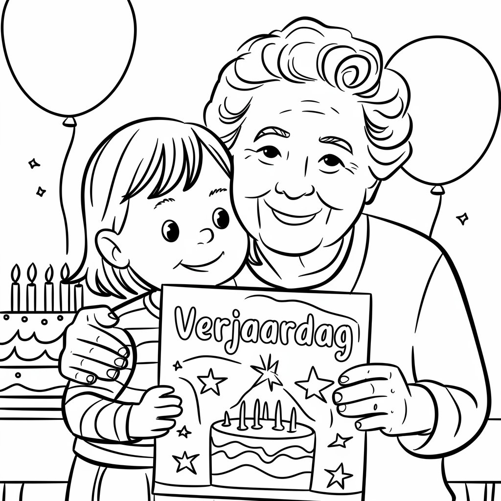 desenho para colorir de aniversário