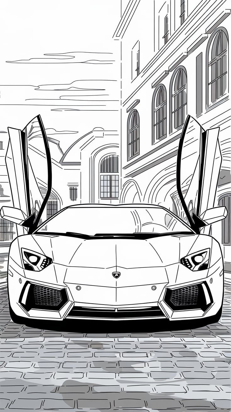 desenho para colorir lamborghini veneno