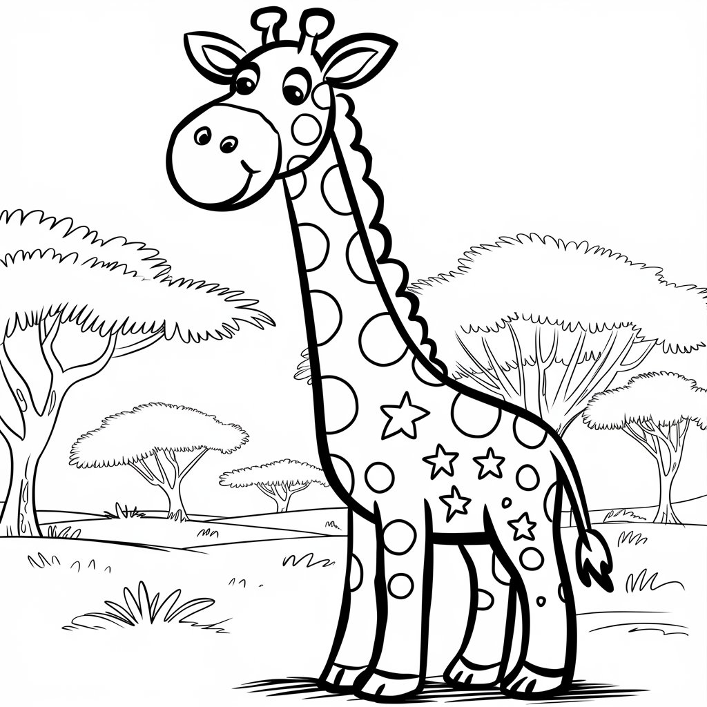 girafa desenho colorido