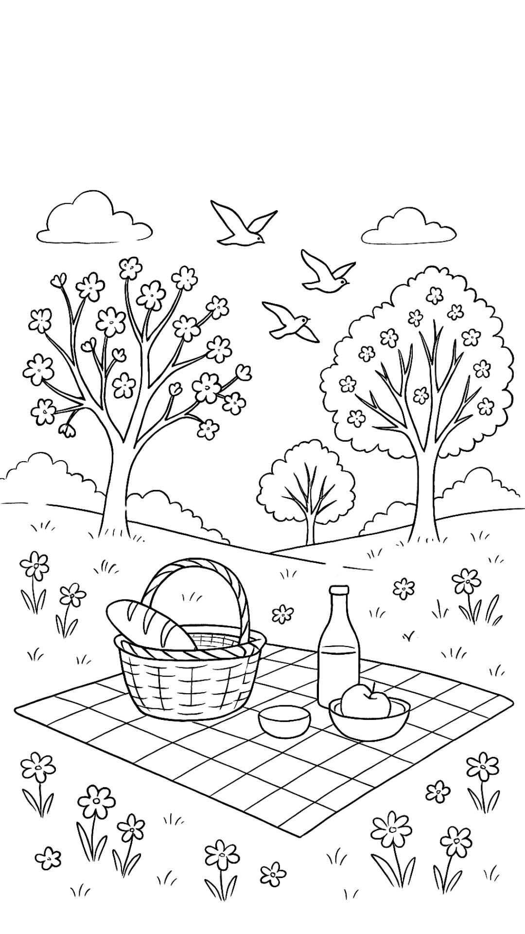 desenho para colorir sobre a primavera