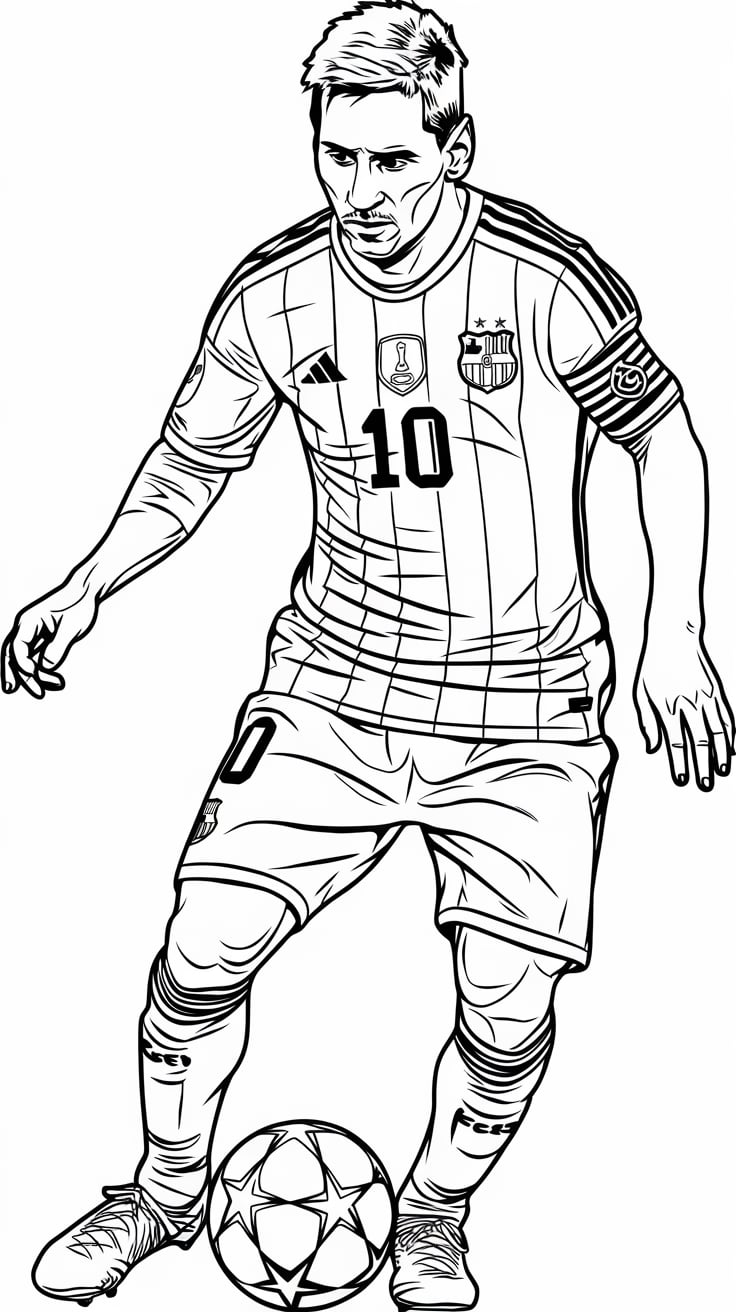 messi para colorir psg