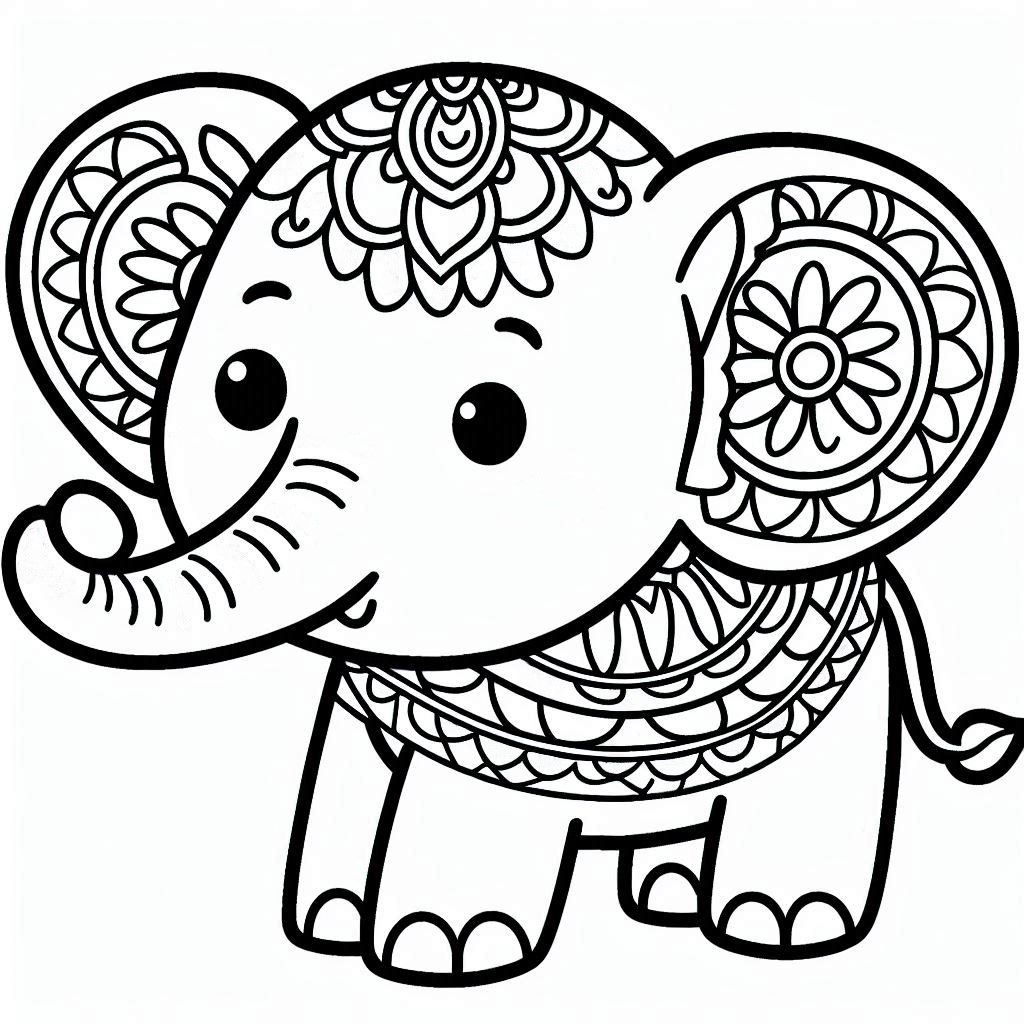desenho de elefante para colorir