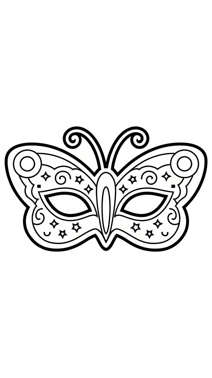 máscara de carnaval para colorir e imprimir