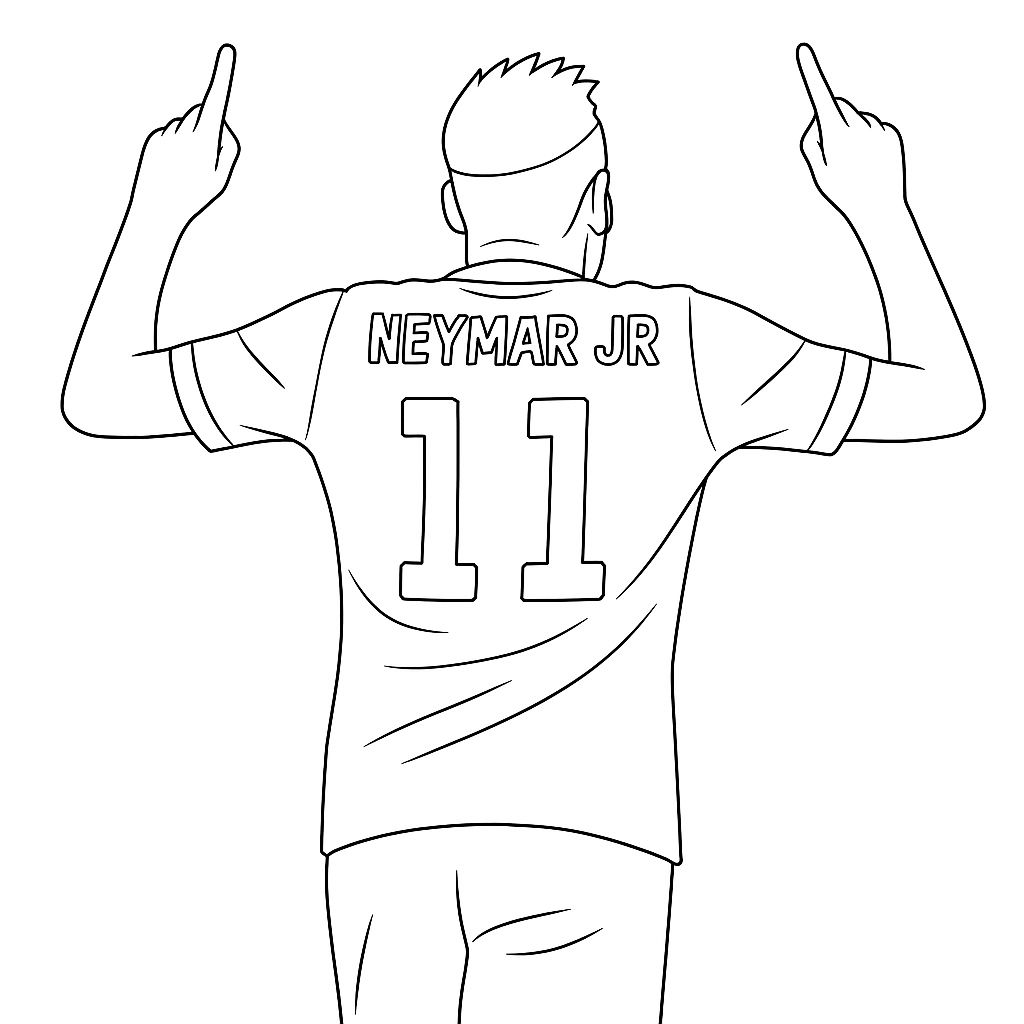 desenho neymar para colorir