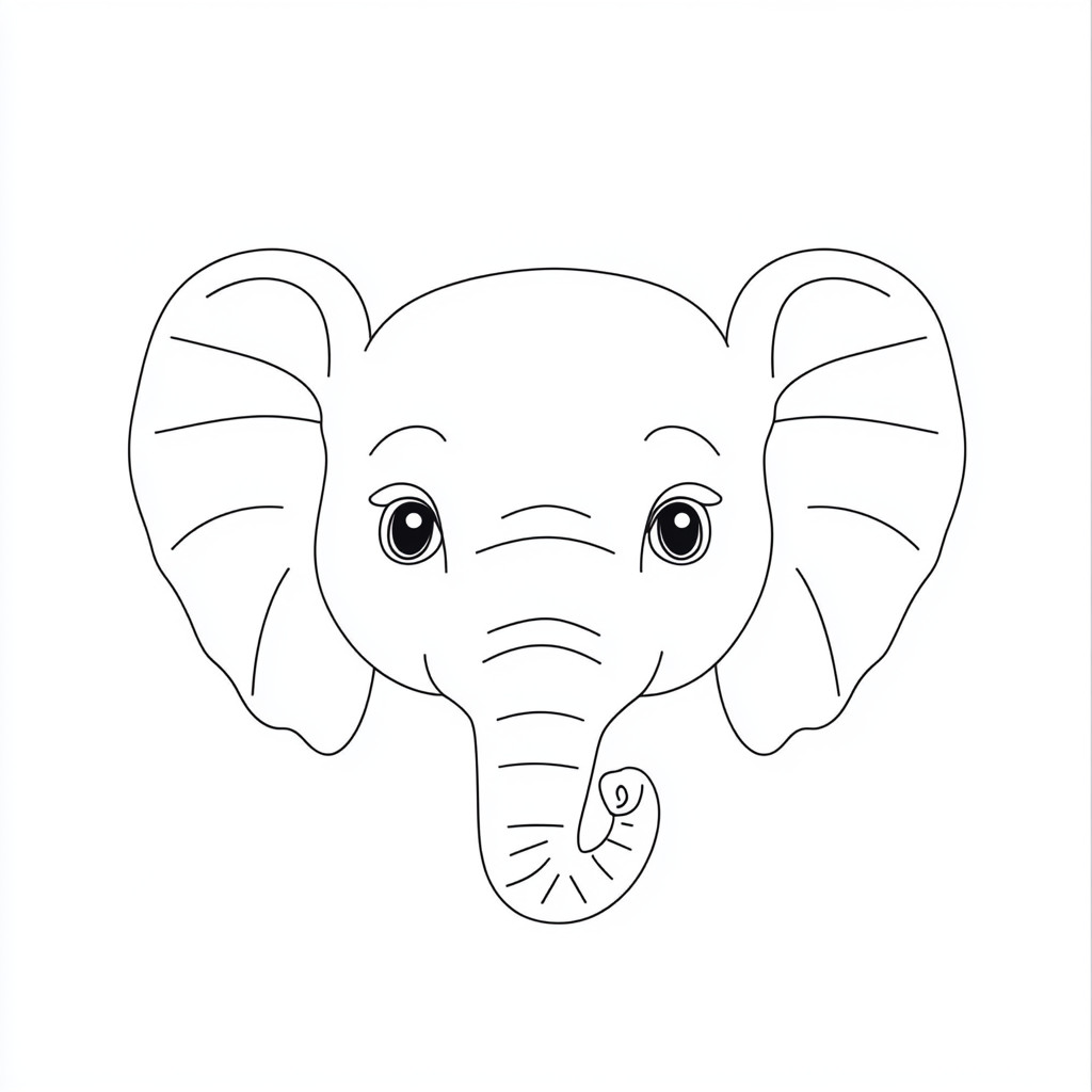 cabeça de elefante para colorir