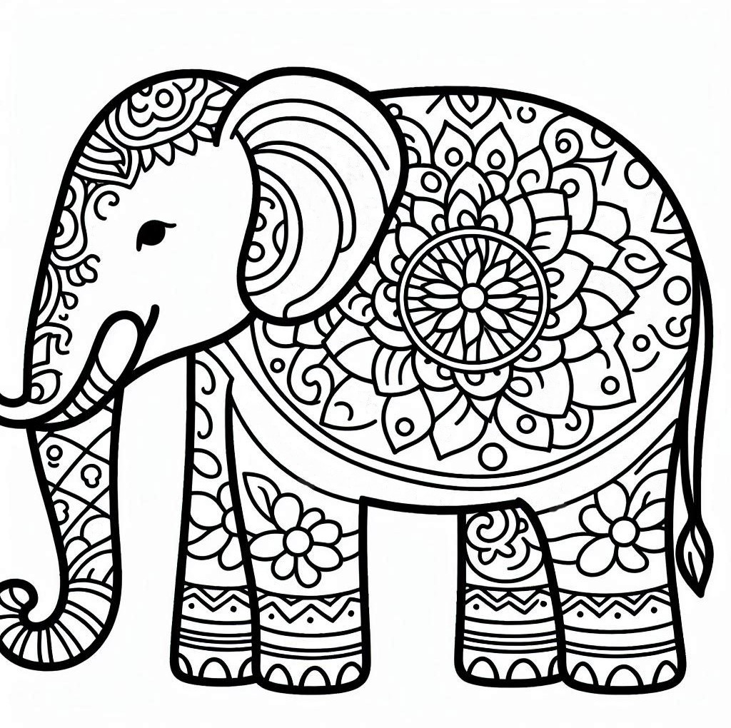 elefante desenho para colorir