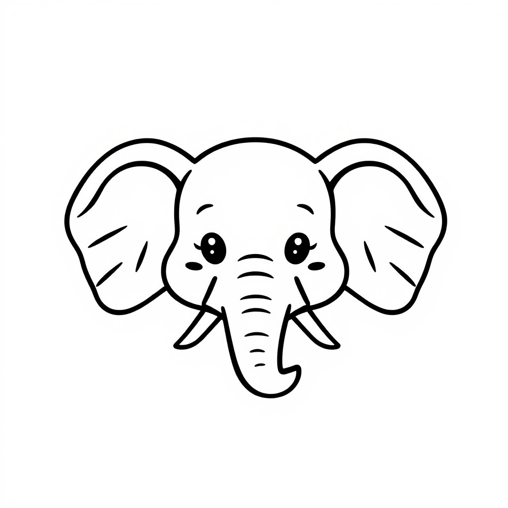 rosto de elefante para colorir