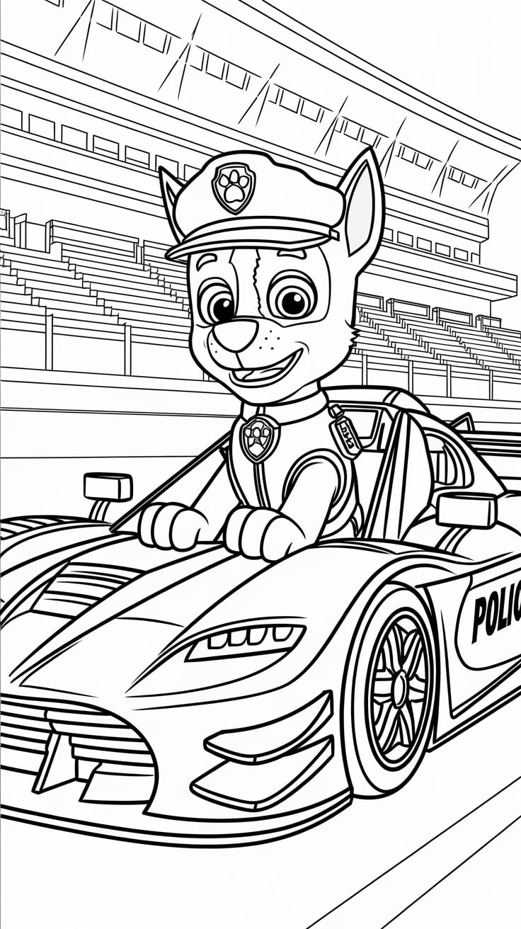 patrulha canina para colorir chase