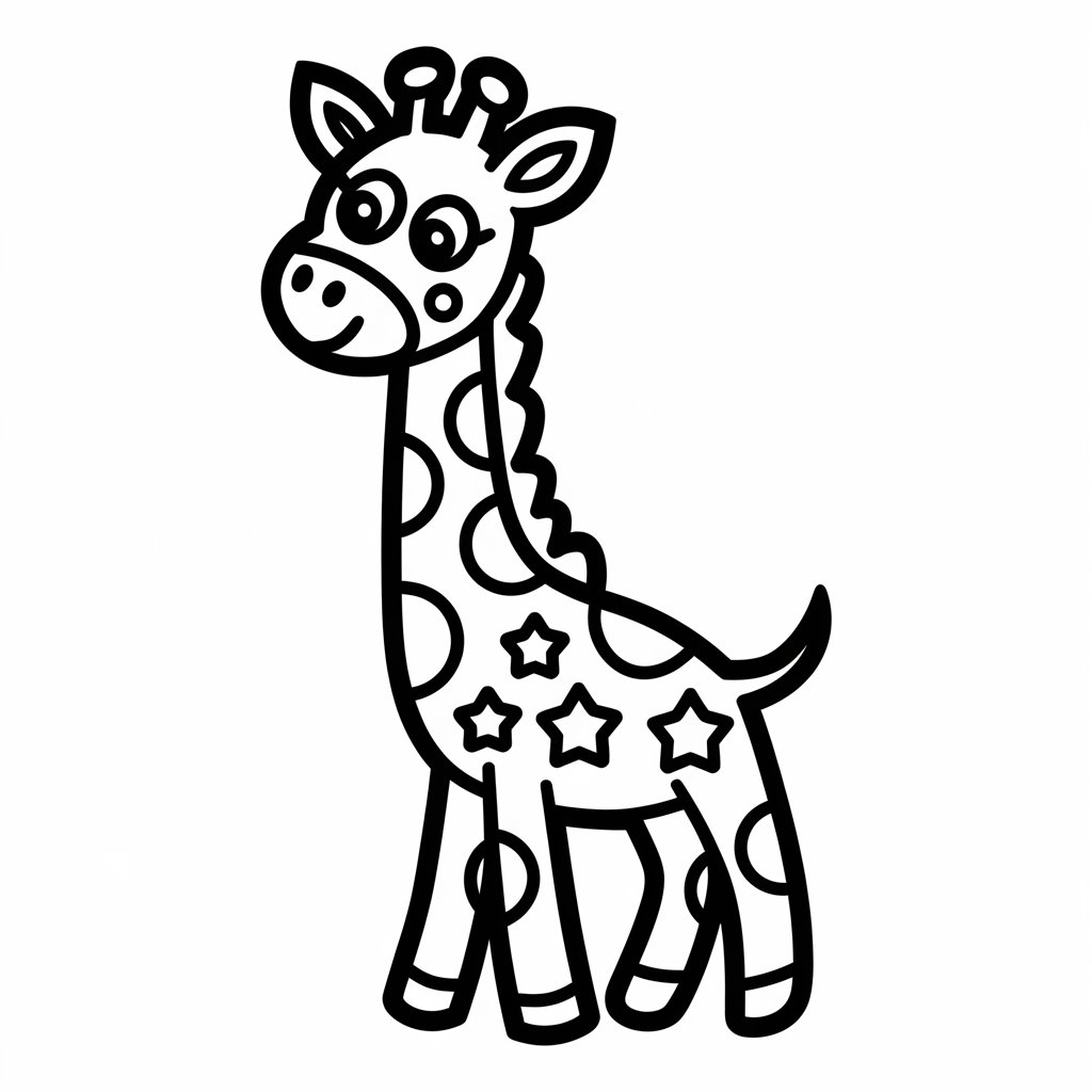 desenho de girafa para colorir e imprimir