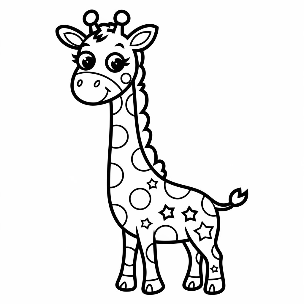 girafa para colorir educação infantil