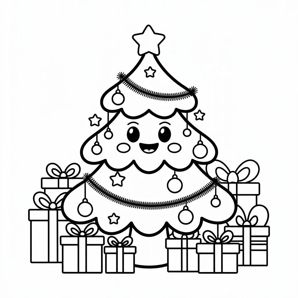 desenho árvore de natal para colorir