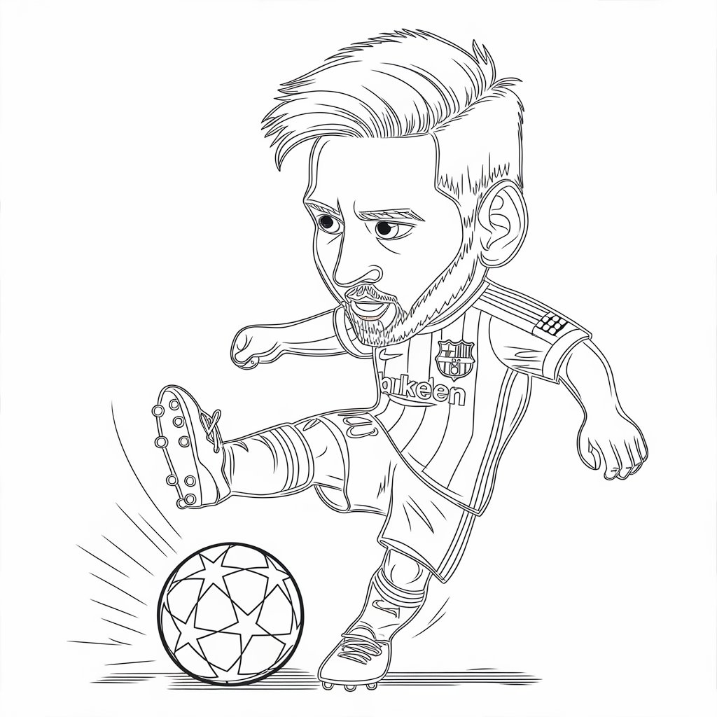 desenho do messi para colorir