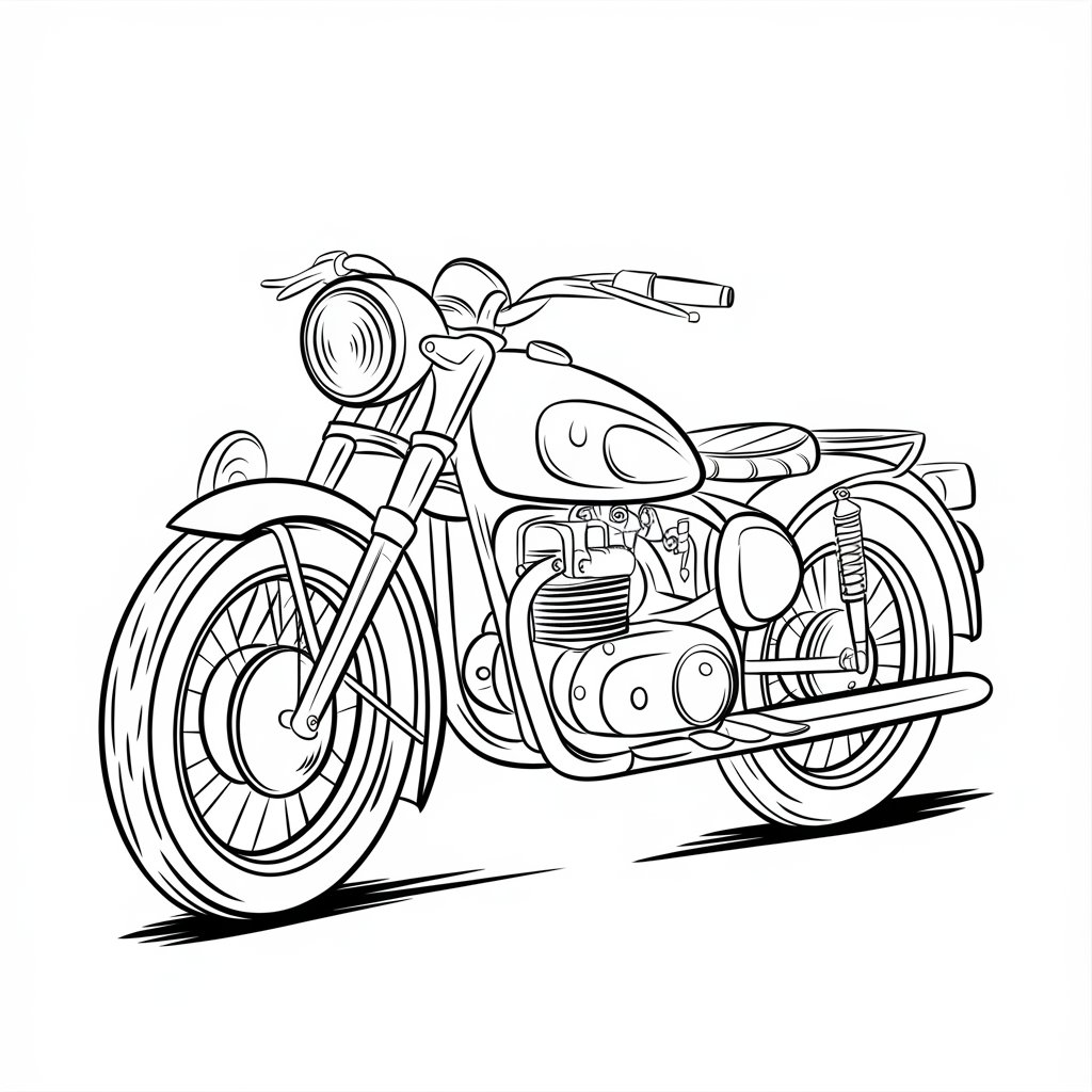 desenho de moto de trilha para colorir